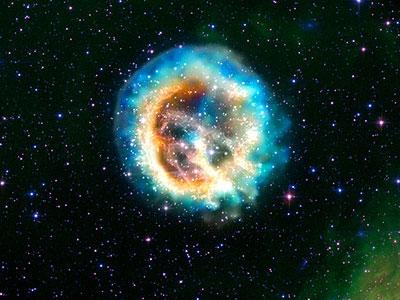 Магелланово Облако. Звезда превратилась в гигантский цилиндр