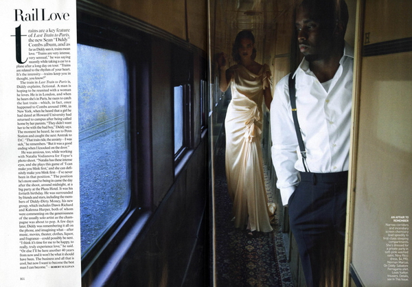 Vogue:      (Annie Leibovitz)     (Natalia Vodianova)      (P. Diddy). 