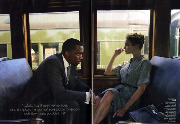 Vogue:      (Annie Leibovitz)     (Natalia Vodianova)      (P. Diddy). 