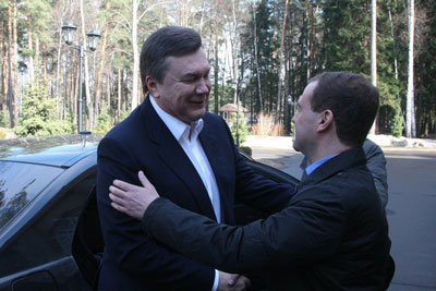 Янукович и Медведев, официальный визит