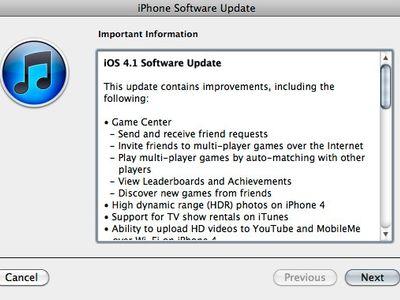 Apple   iOS 4.1  