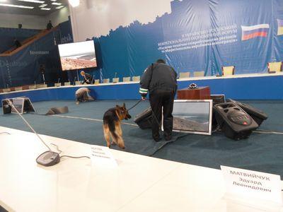 В Донецке - последние приготовления перед визитом Януковича и Медведева. "Эксподонбасс" обыскивают собаки (ФОТО)